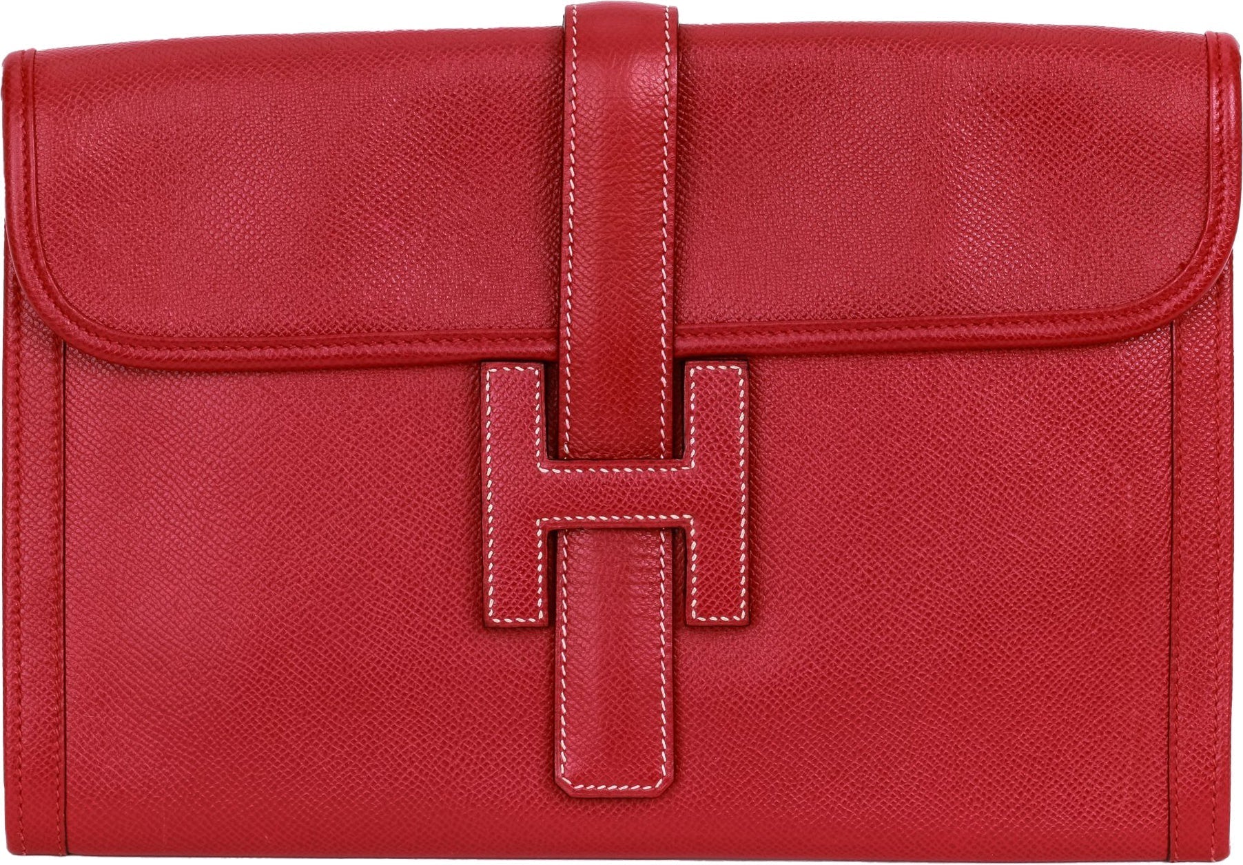 Hermes Epsom Jige Clutch Red Clutch Bag