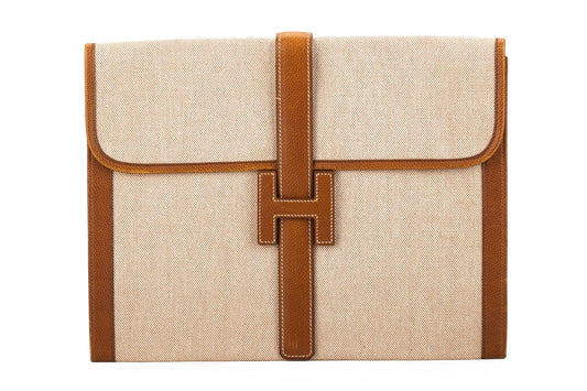 Hermes Jige Clutch Toile Large Clutch Bag