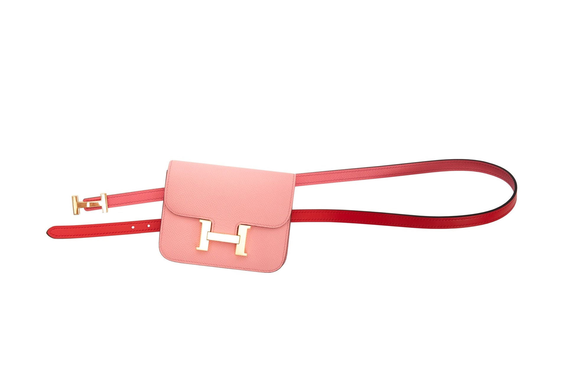 Hermes Constance Pochette Belt Handbag Pink Accessory