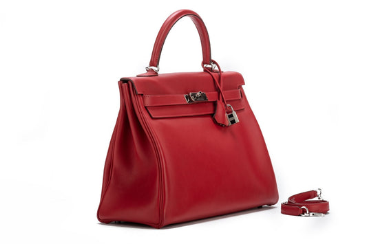 Hermes Kelly Rouge Cas Ue Swift Handbag Travel Bag