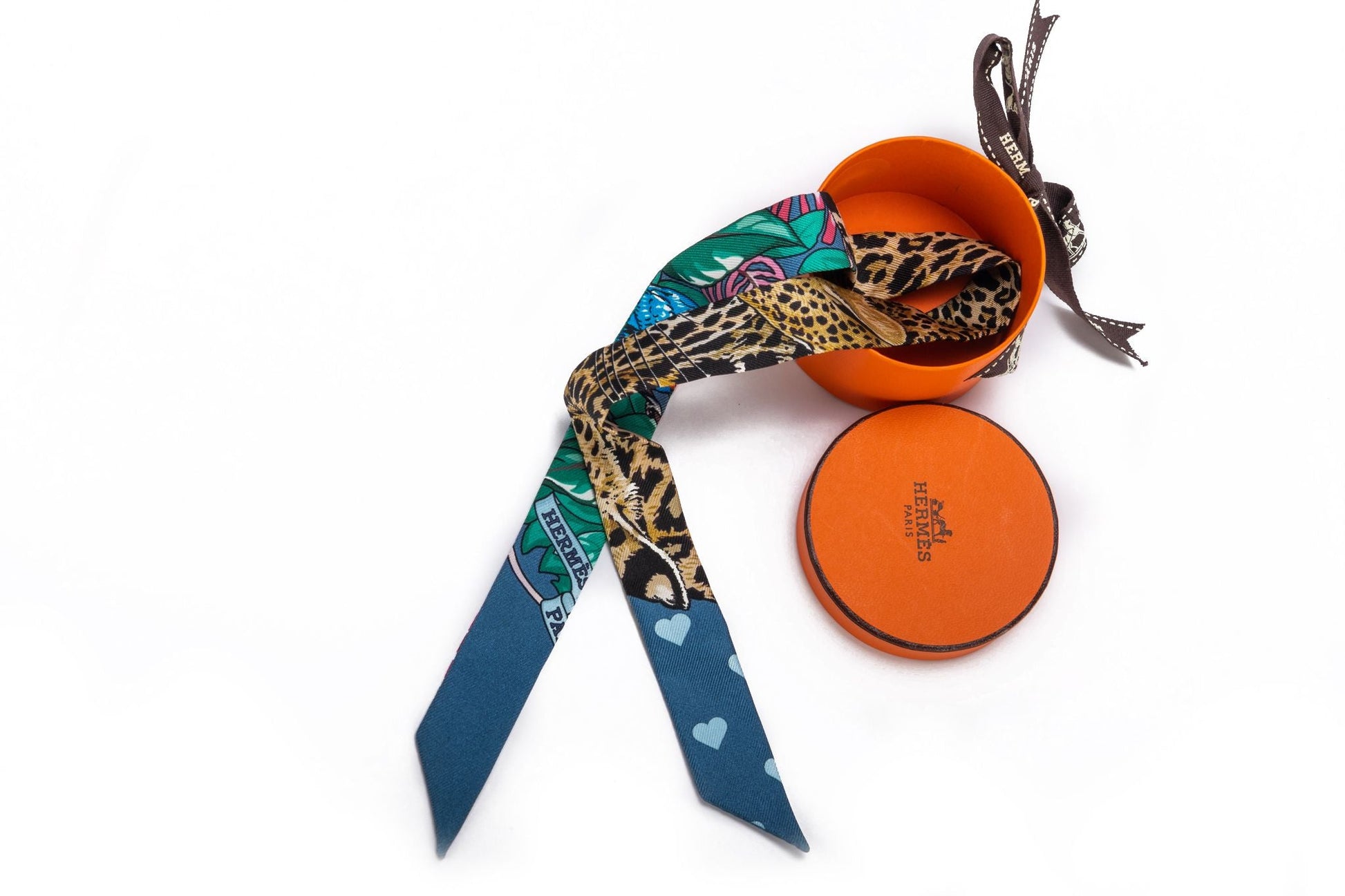 Hermes Jungle Love Twilly Bnib Handbag Blue Mini Scarf