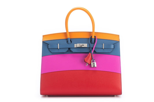 Hermes Sunset Rainbow Sellier Birkin Handbag Travel Bag