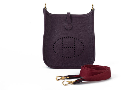 Hermes Bnib Cassis Evelyne Handbag Gold Mini Travel Bag
