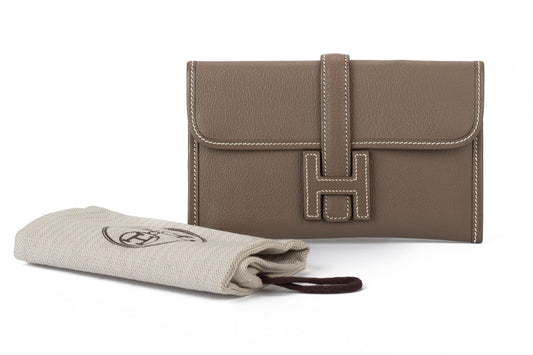 Hermes Jige Etoupe Goat Skin Bag Small Travel Bag