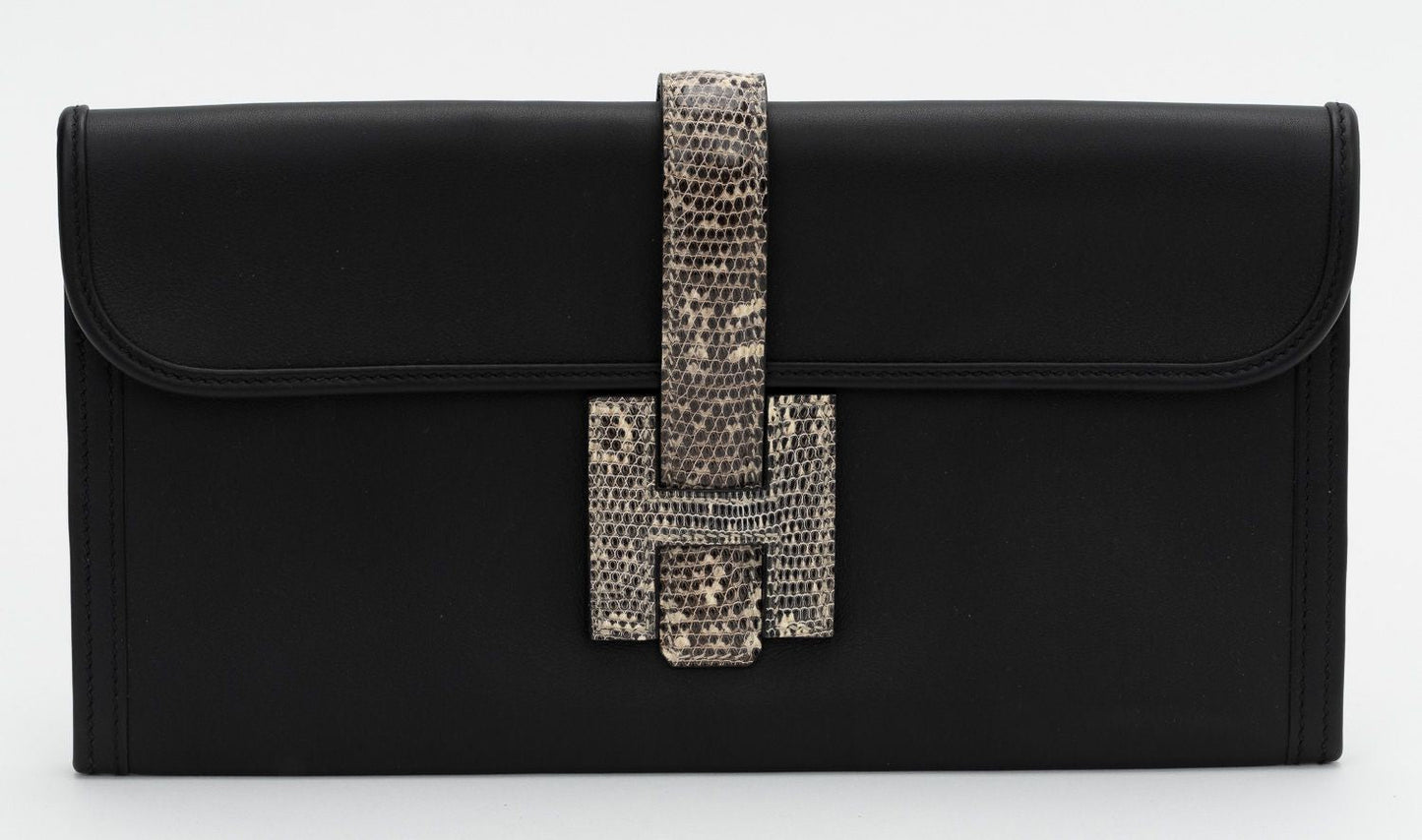 Hermes Jige Elan Swift Ombre Lizard Handbag Travel Bag