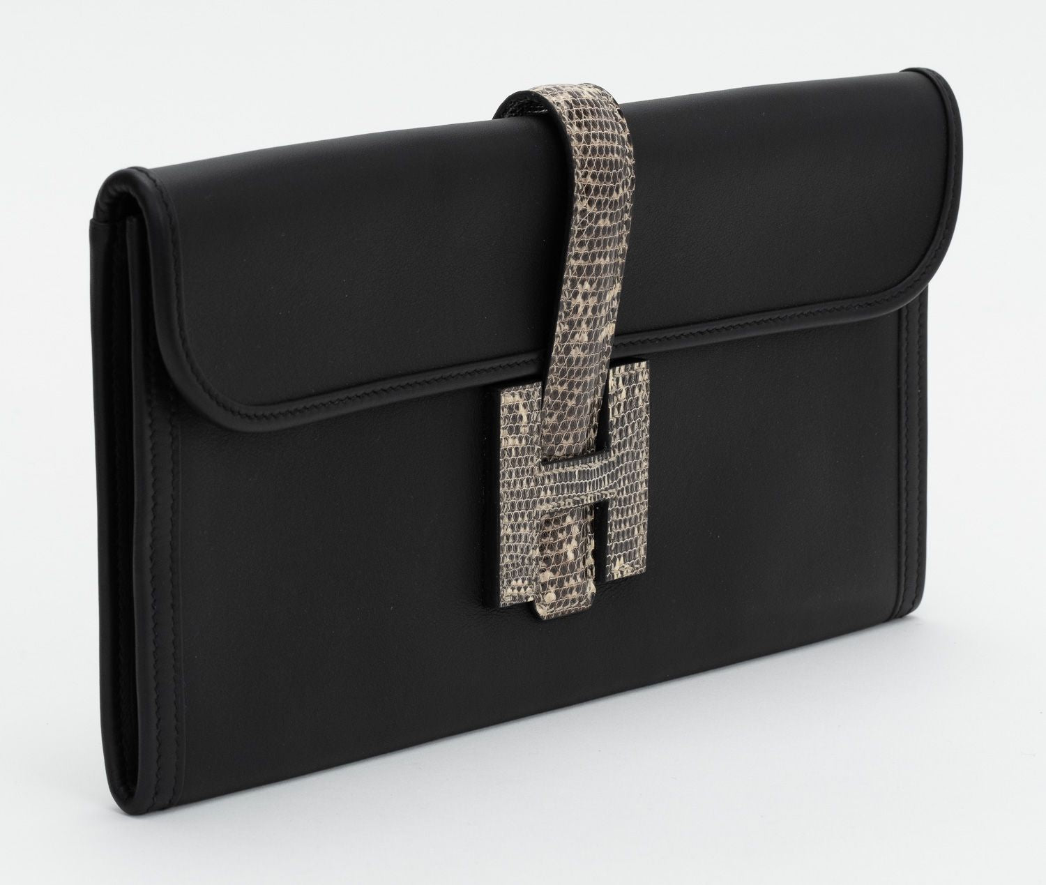 Hermes Jige Elan Swift Ombre Lizard Handbag Travel Bag