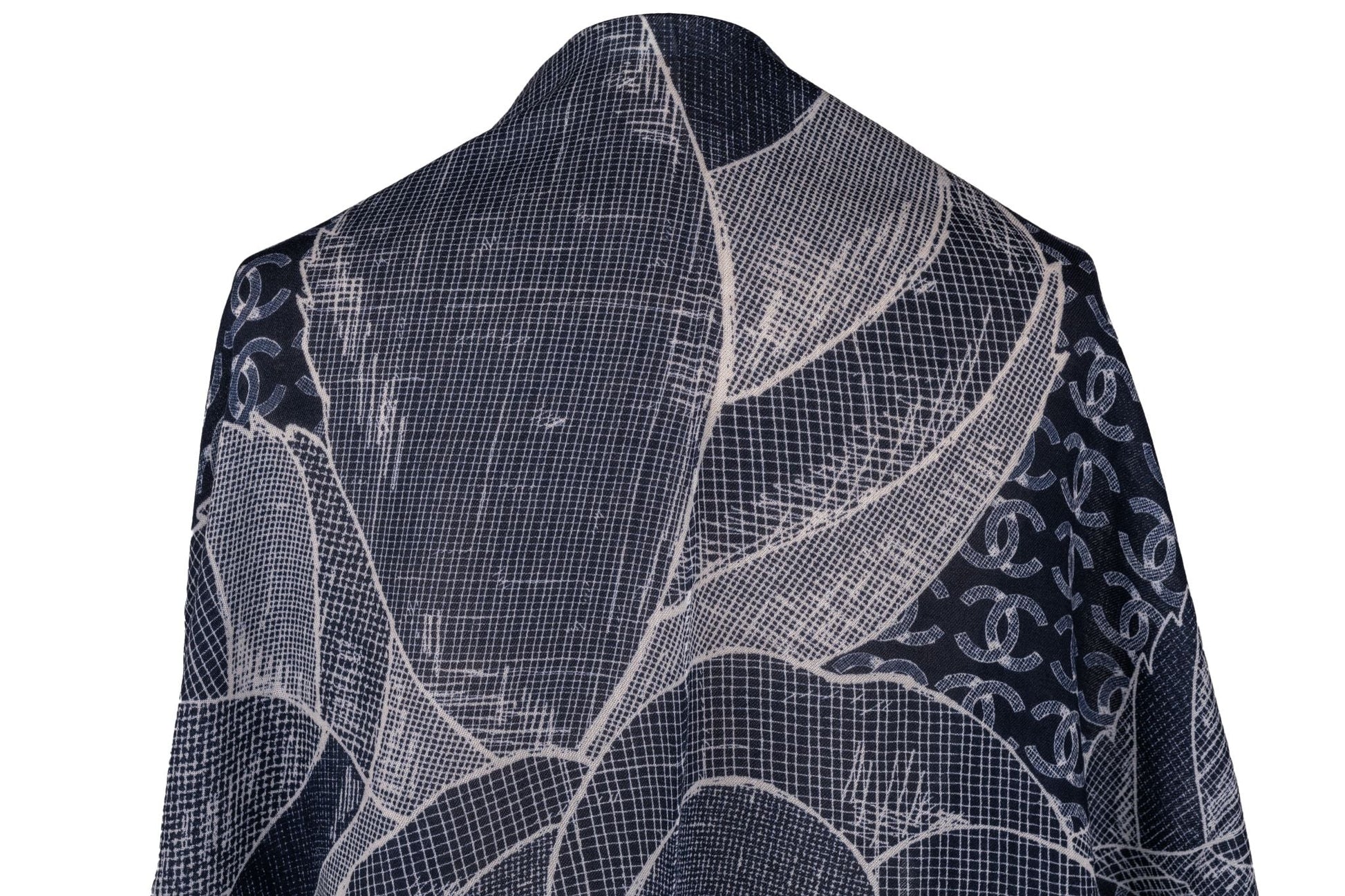 Chanel New Cashmere Camellia Navy Shawl Handbag