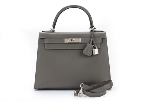 Hermes Bnib Kelly Gris Mouette Togo Handbag Travel Bag