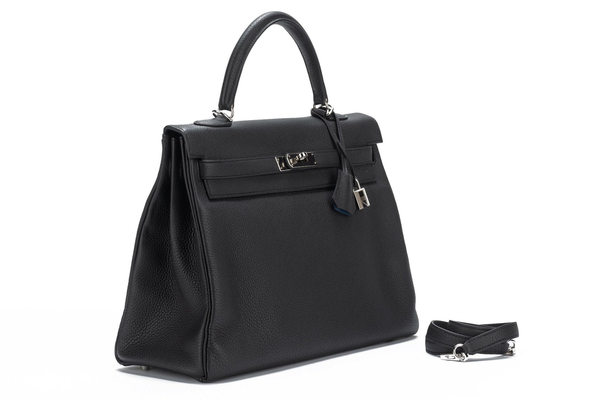 Hermes Bnib Kelly Verso Handbag Black Blue Travel Bag