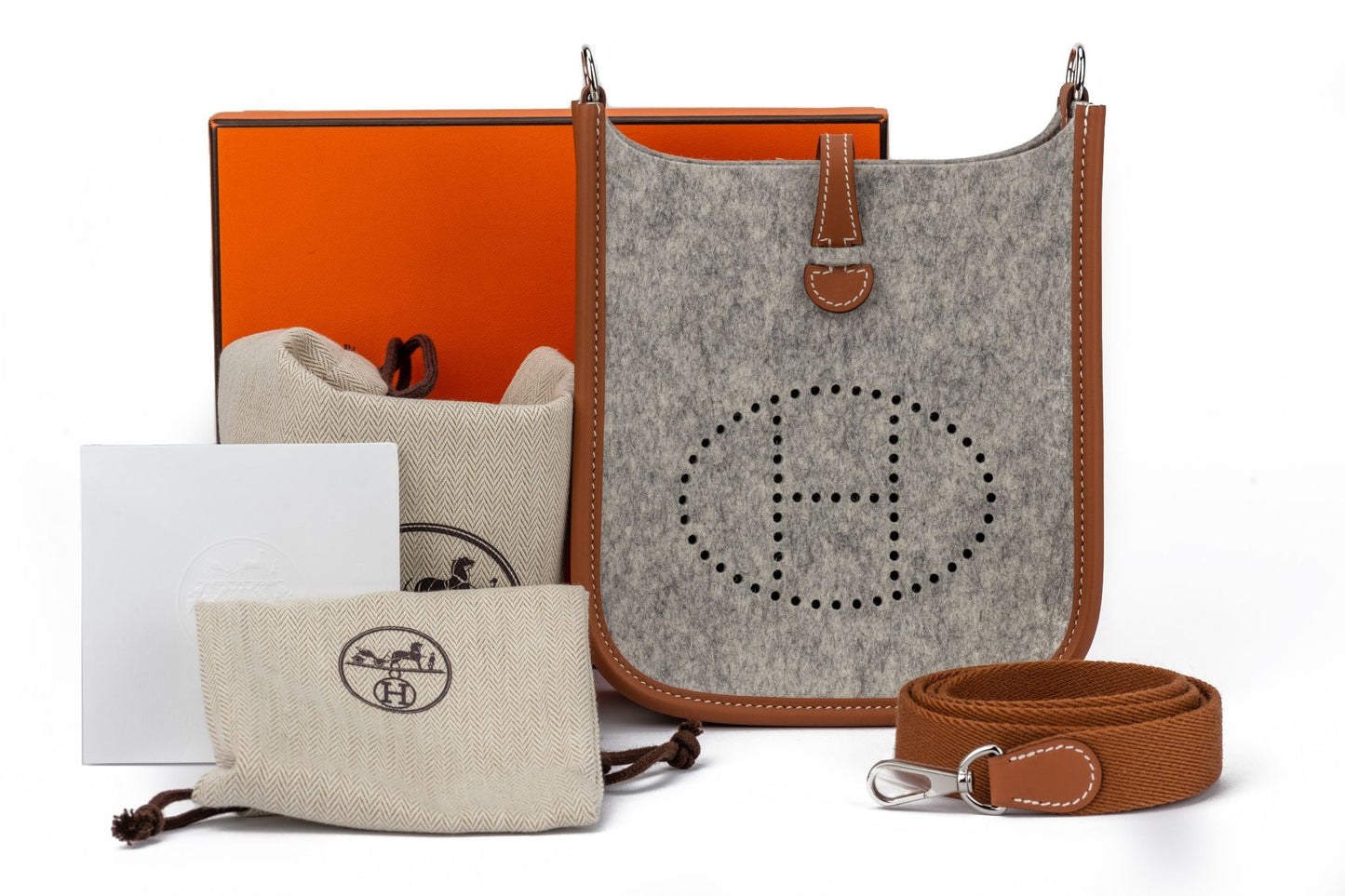 Hermes Bnib Evelyne Felt Swift Handbag Mini Travel Bag