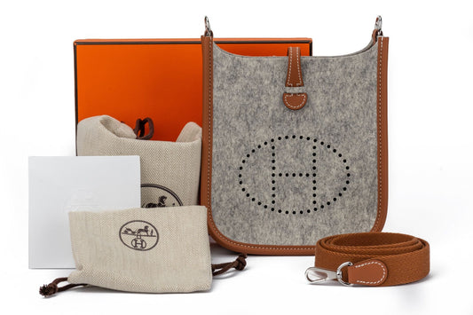 Hermes Bnib Evelyne Felt Swift Handbag Mini Travel Bag