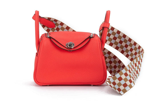 Hermes Lindy Rose Texas Togo Bnib Handbag Mini Travel Bag