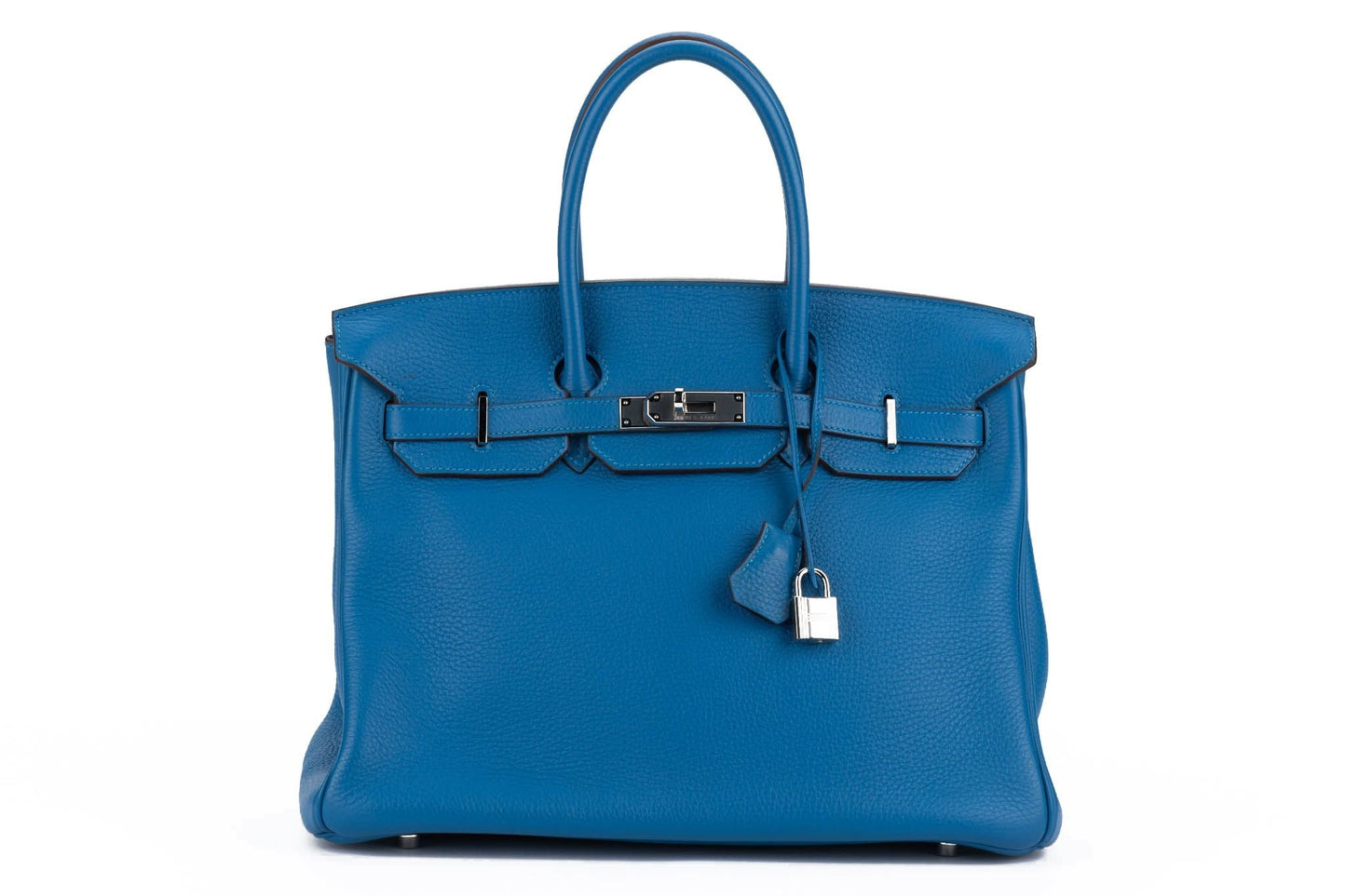 Hermes Birkin Izmir Clemence Handbag Blue Travel Bag