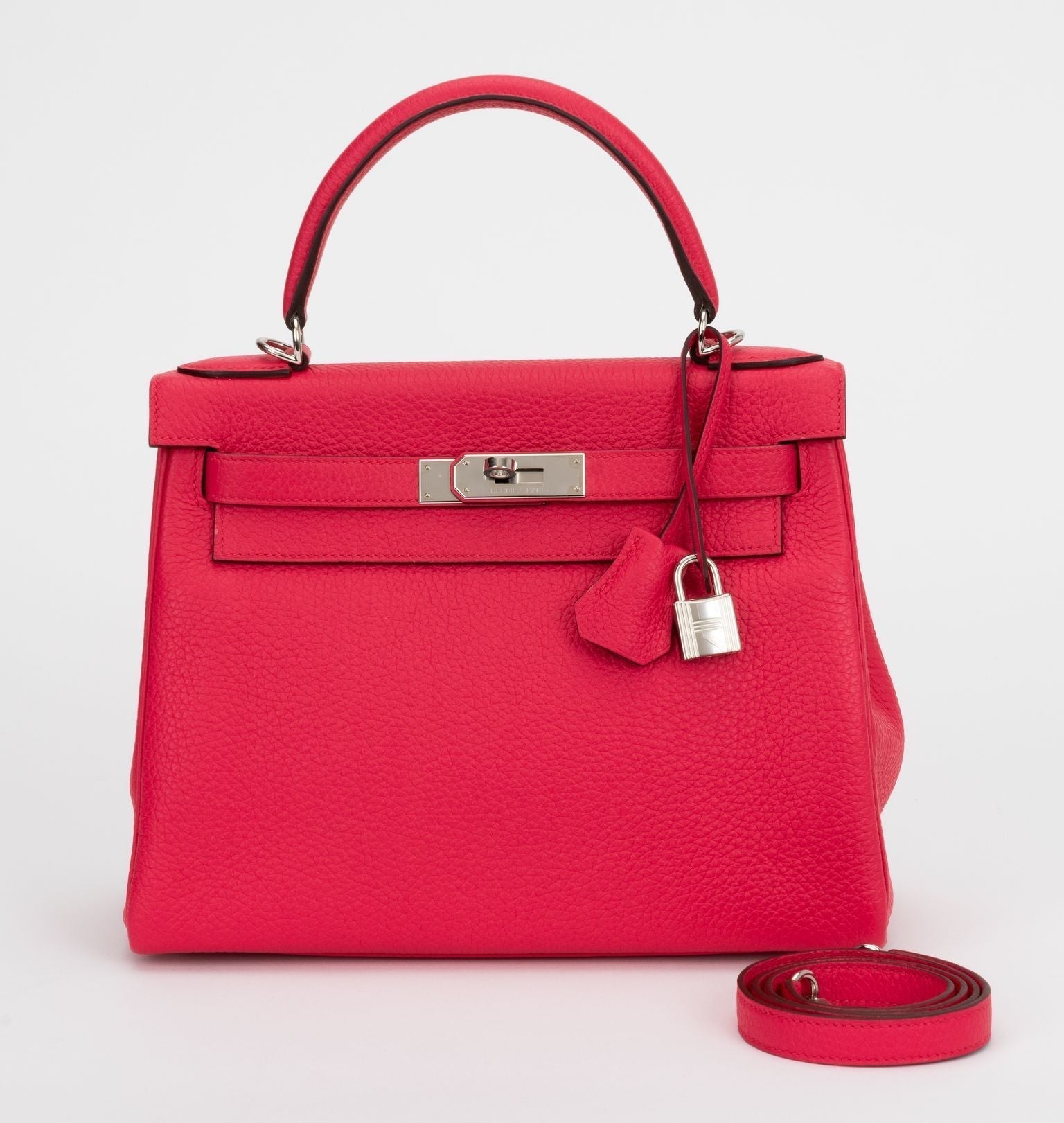 Hermes New Kelly Rose Mexico Clemence Handbag Travel Bag