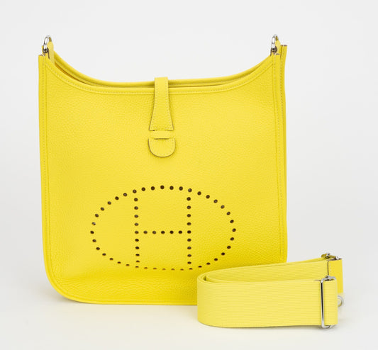 Hermes New Lime Togo Evelyne Pm Handbag Travel Bag