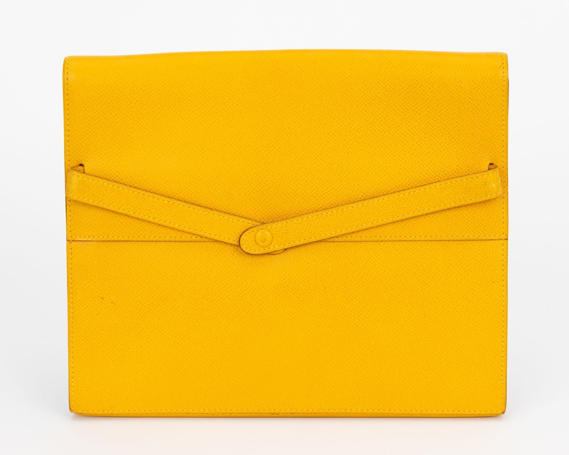 Hermes Custom Painted Clutch Yellow Clutch Bag