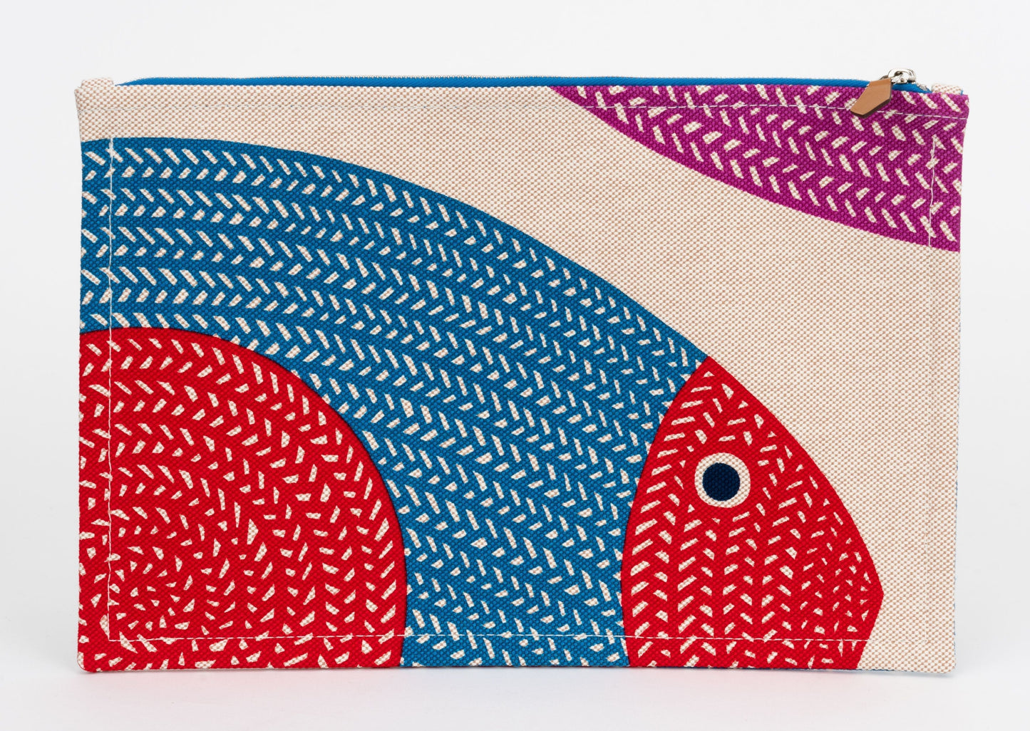 Hermes New Fish Toile Pochette Handbag Travel Bag