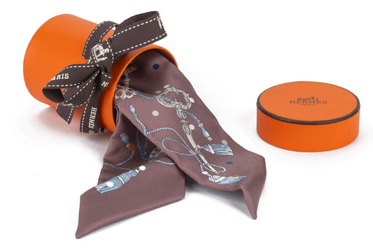 Hermes New Les Cles Pois Shadow Twilly Handbag Scarf