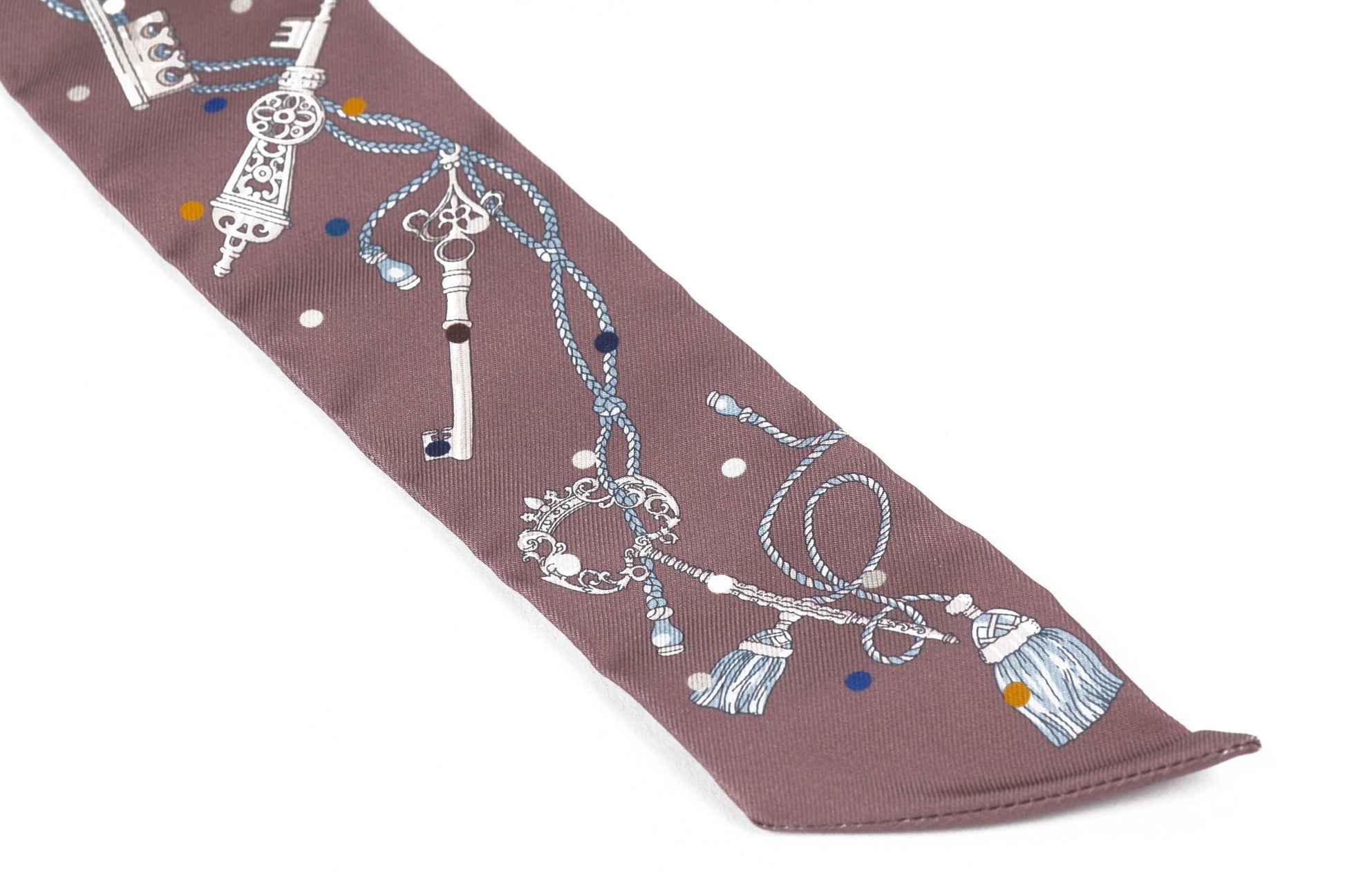 Hermes New Les Cles Pois Shadow Twilly Handbag Scarf