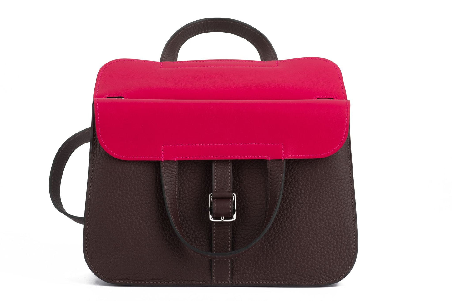 Hermes Rouge Sellier Verso Halzan Bag Travel Bag