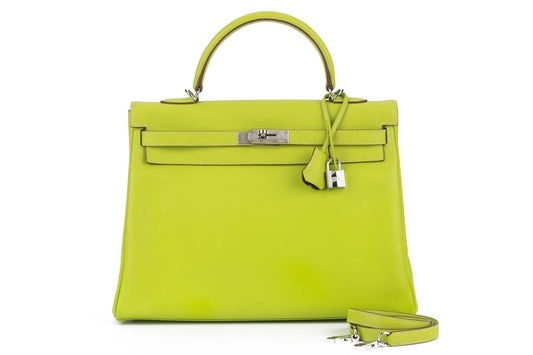 Hermes Kelly Retourne Verso Kiwi Handbag Travel Bag