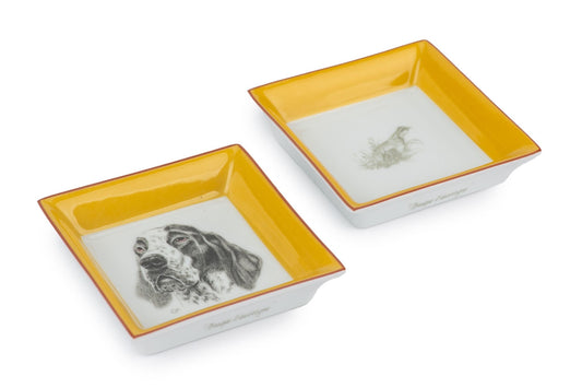 Hermes Pair Br Ue Ashtrays Handbag Mini Travel Bag