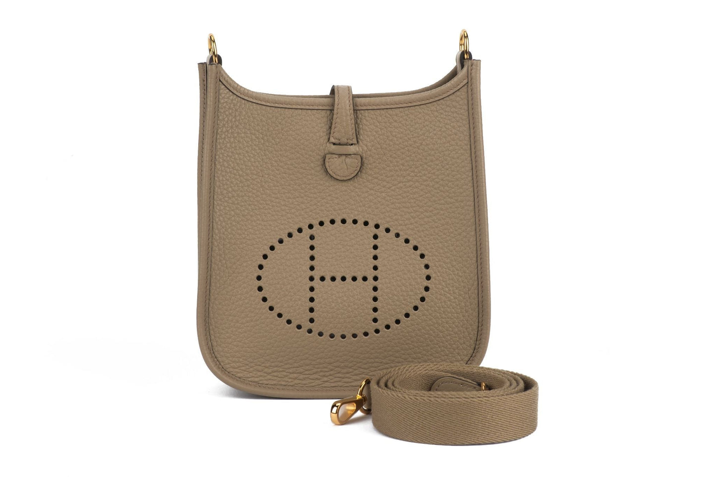 Hermes New Sage Evelyne Handbag Gold Mini Travel Bag