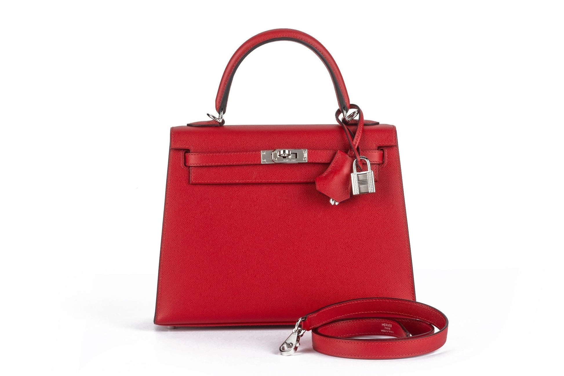 Hermes Kelly Sellier Verso Rouge Piment Handbag Travel Bag