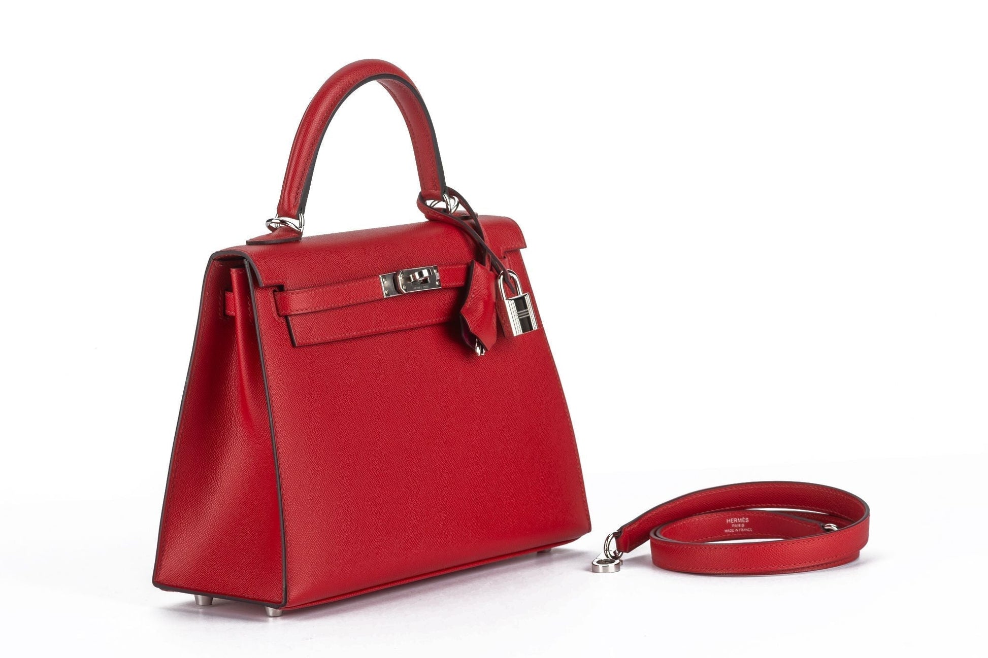 Hermes Kelly Sellier Verso Rouge Piment Handbag Travel Bag