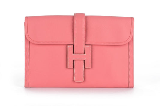 Hermes Jige Elan Clutch Rose Confetti Clutch Bag