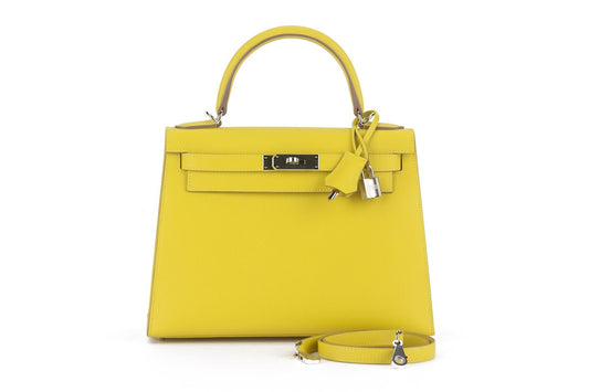 Hermes New Kelly Sellier Epsom Lime Handbag Travel Bag