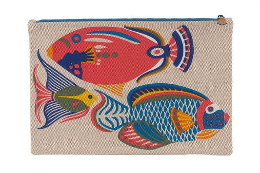 Hermes New Toile Clutch Traffic Jam Clutch Bag