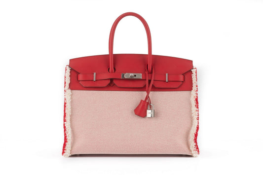 Hermes Swift Twill Fray Fray Birkin Handbag Travel Bag