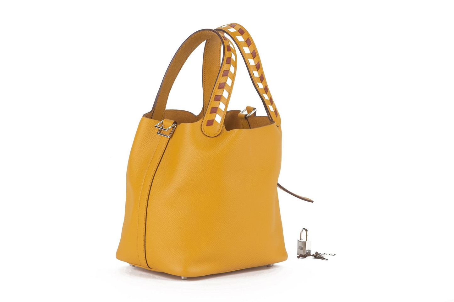 Hermes Tressage De Cuir Picotin Jaune Handbag Travel Bag