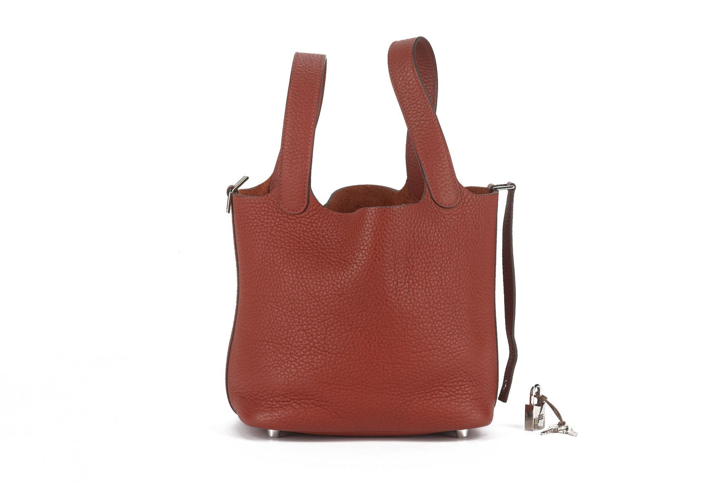 Hermes Brique Picotin Lock Togo Handbag Travel Bag