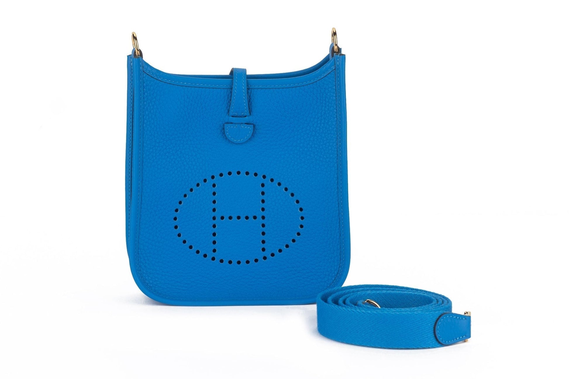 Hermes Evelyne De France Nib Handbag Blue Mini Travel Bag