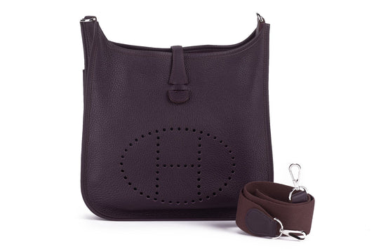 Hermes Raisin Evelyne Poche Handbag Medium Travel Bag