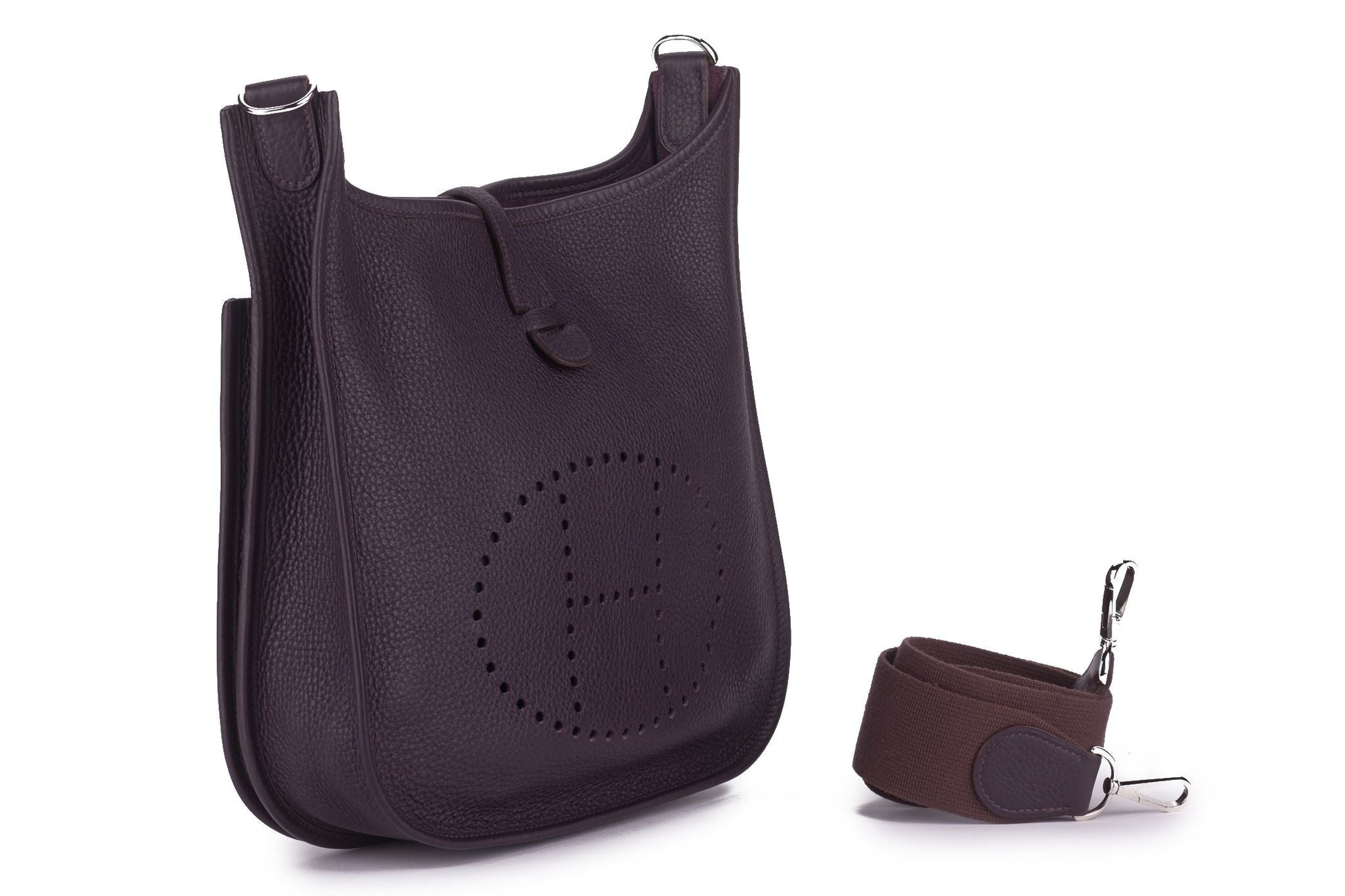 Hermes Raisin Evelyne Poche Handbag Medium Travel Bag
