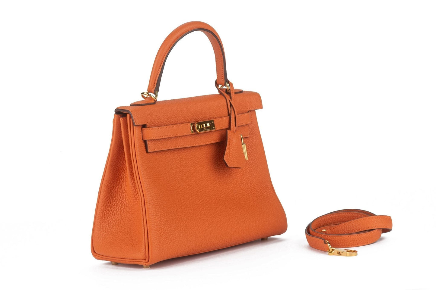 Hermes Kelly Retournè Orange Togo Handbag Travel Bag