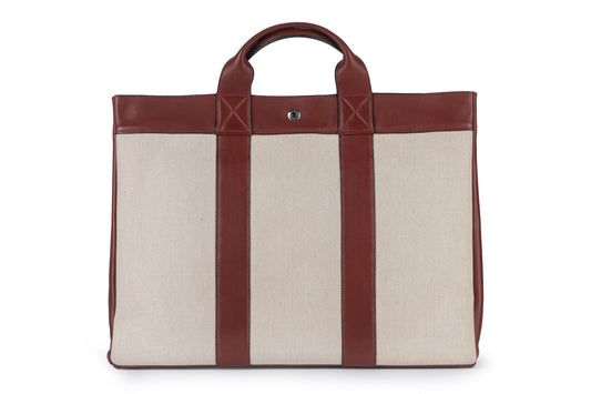 Hermes Deauville Ivory Tote Mm Red Tote Bag