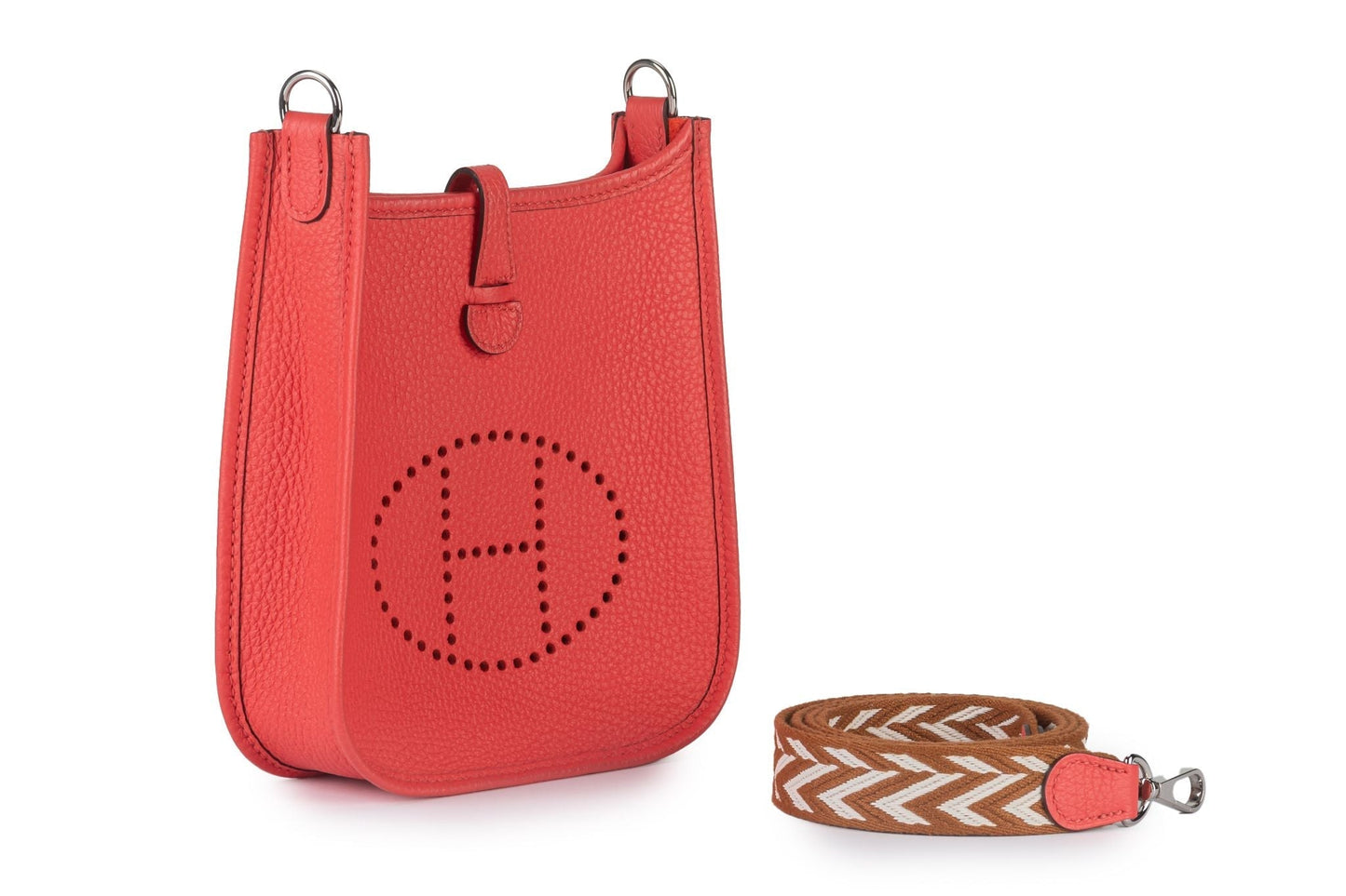 Hermes New Rouge Pivoine Evelyne Handbag Mini Travel Bag