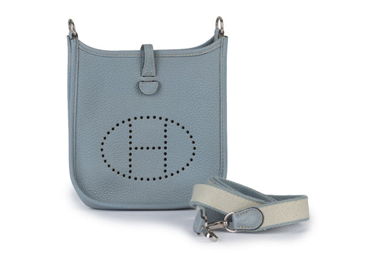 Hermes Lin Evelyne Cross Bag Blue Mini Travel Bag