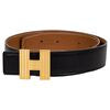 Hermes Reversible Belt Handbag Black Gold