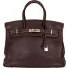 Hermes Birkin Fjord Palladium Handbag Brown Travel Bag