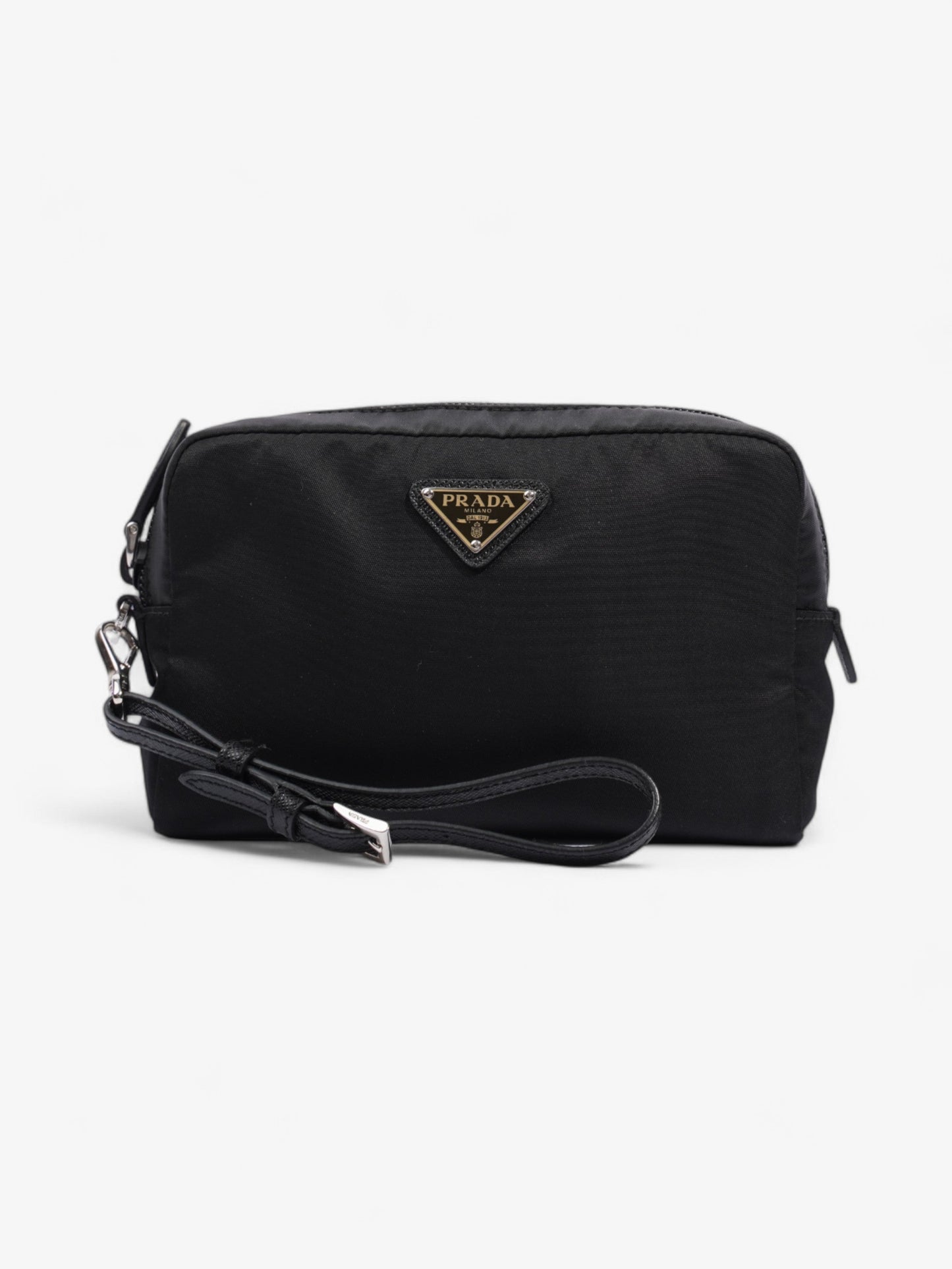 Prada Pouch Wristlet Re Clutch Bag Nylon Black