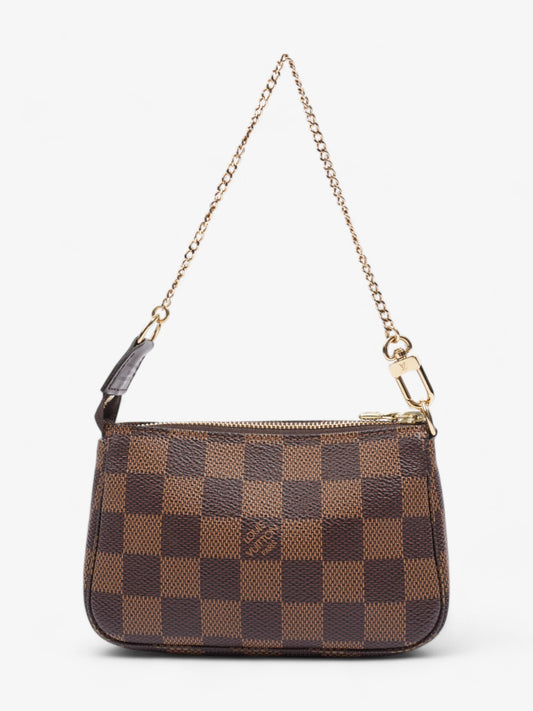 Louis Vuitton Pochette Accessoires Ebene Damier Canvas Clutch Bag Canvas Mini