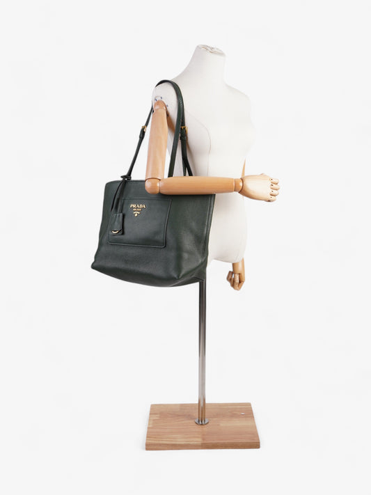 Prada Tote Leather Green Shoulder Bag