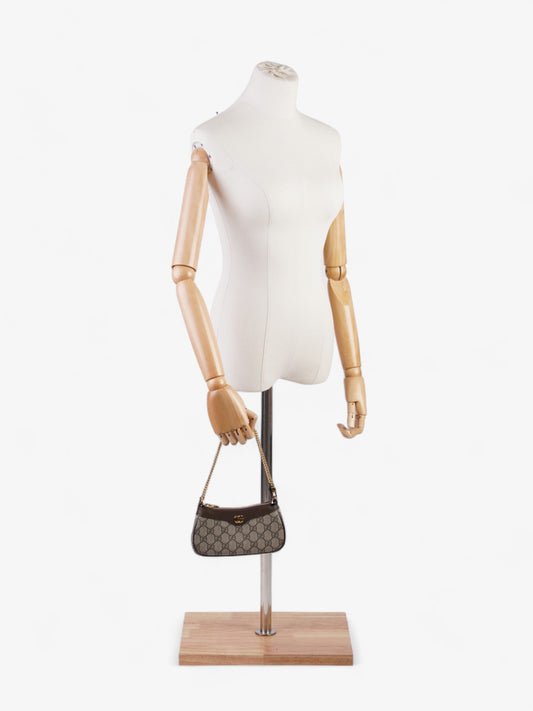 Gucci Ophidia Ebony Coated Handbag Canvas Beige Travel Bag