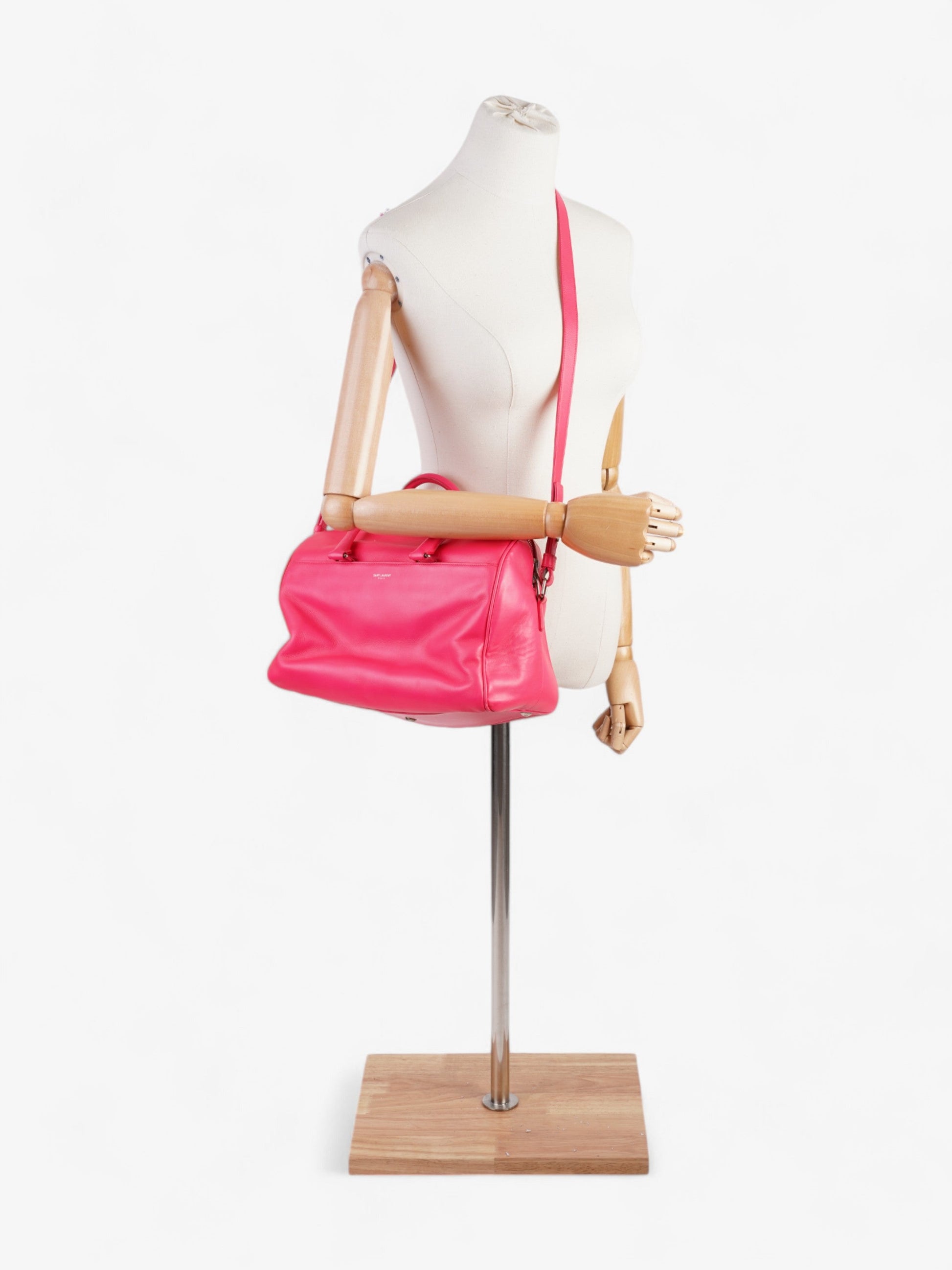 YSL Saint Laurent Duffle Bag Leather Pink Travel Bag