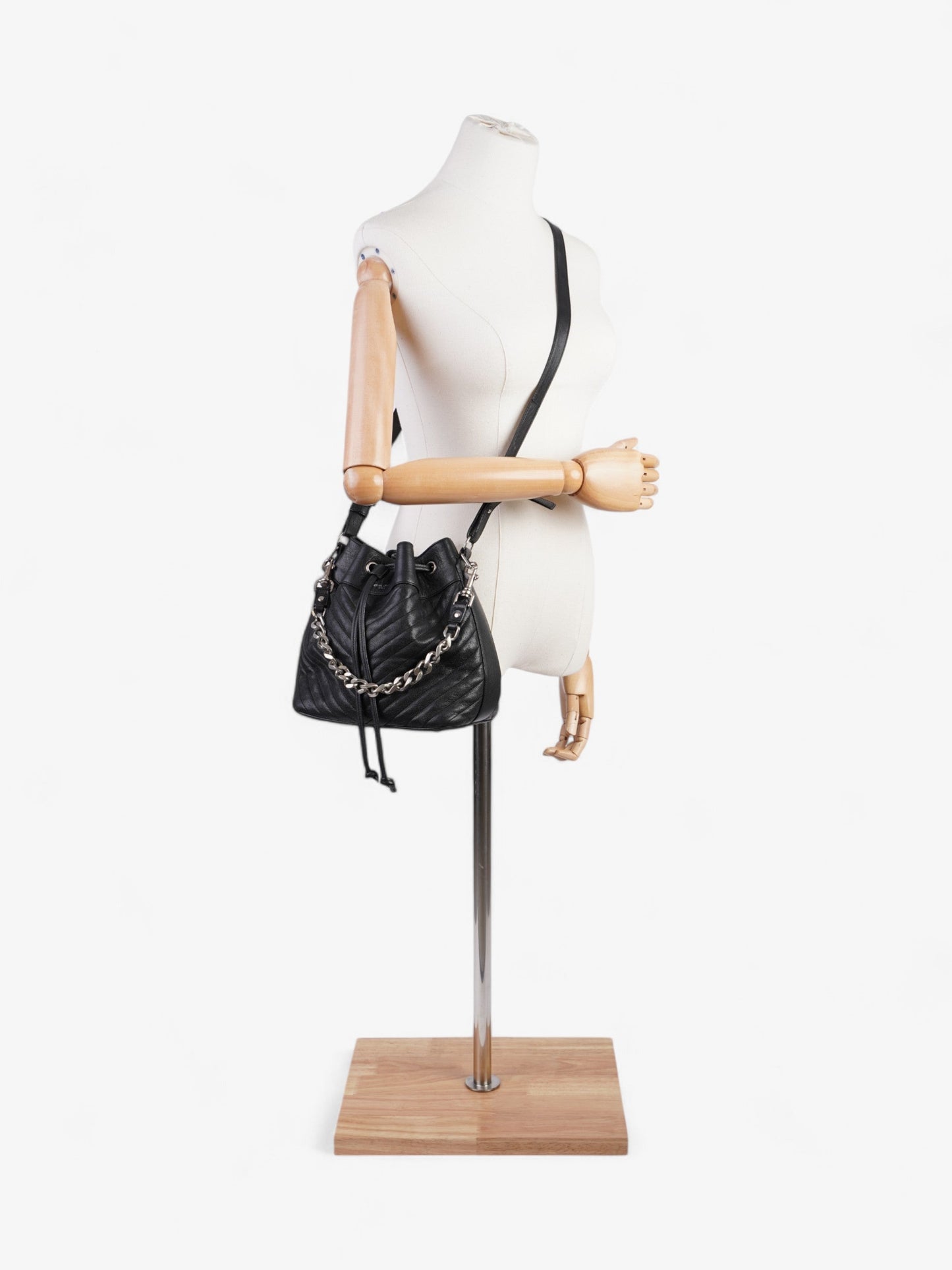 YSL Saint Laurent Emmanuelle Bag Calfskin Leather Black Medium Shoulder Bag
